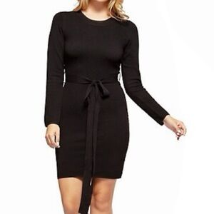 Dex Black Cut Out Tie Front Midi Dress